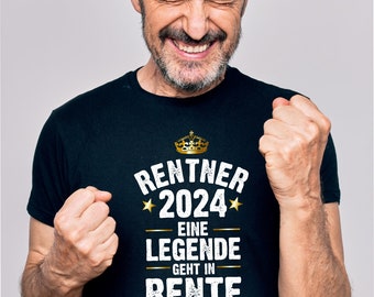 T-Shirt "Renter / Rentnerin - Eine Legende geht in Rente" mit Jahresahl | Geschenk zum Ruhestand für Kollegen | für Männer & Frauen