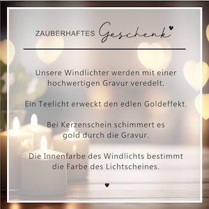 Windlicht Hochzeit Kranz personalisiert mit Namen und Datum Geschenk für Verliebte Hochzeit Hochzeitstag Valentinstag Kerze Gravur Bild 9