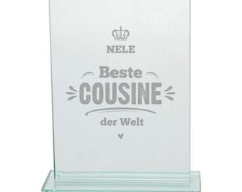 Noble Glass Cup "Best Cousin" Personalized - great gift idea for the birthday | Cousin | Gift | Christmas