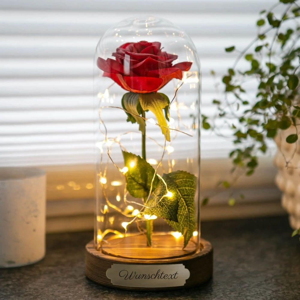 Rosa eterna in vetro con incisione Idea regalo per San Valentino Sorpresa  anniversario -  Italia