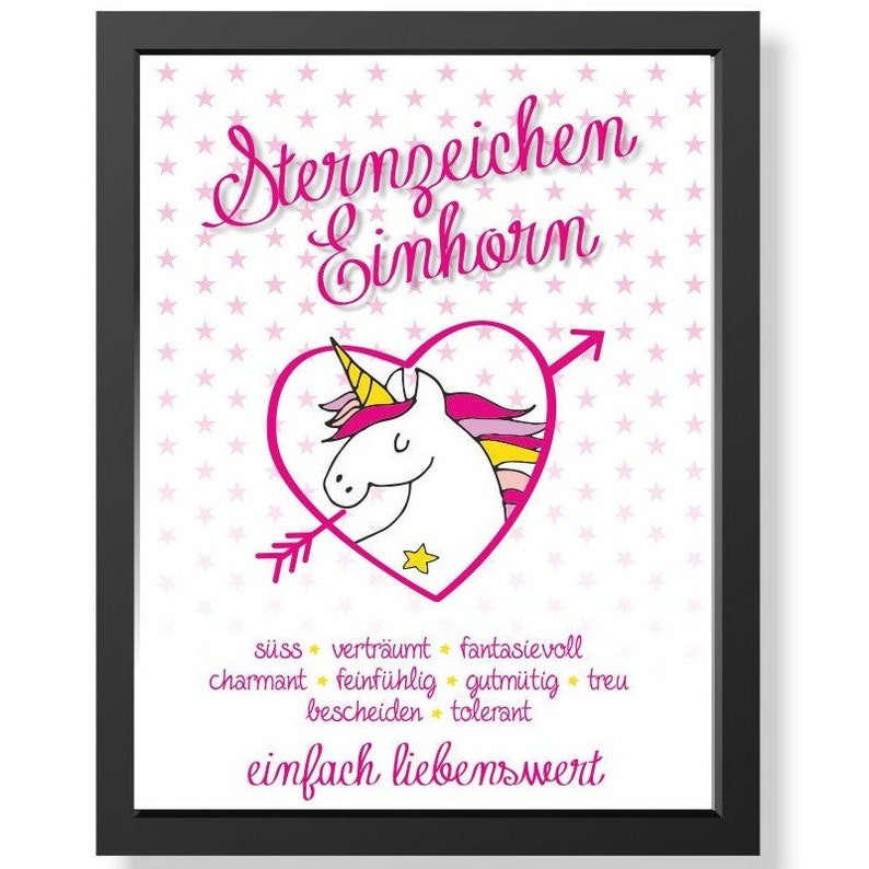 Einhorn Bild, Geschenk Frau Geburtstag 29,7x42 Bild 2