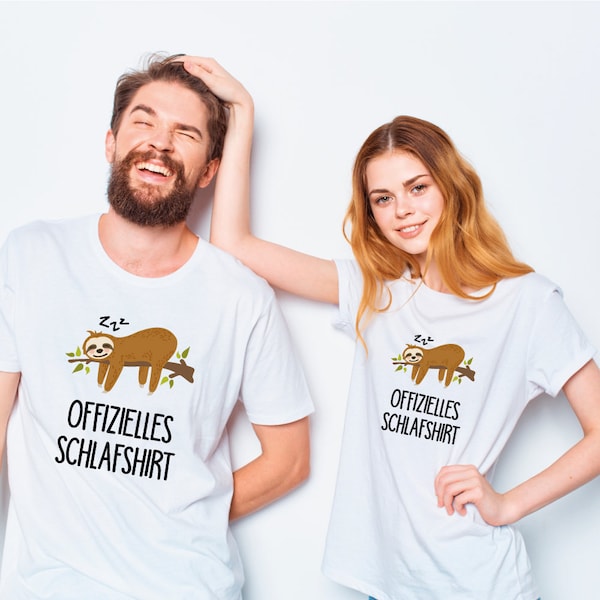 Schlafshirt "Faultier" | Print T-Shirt für Damen & Herren mit lustigem Spruch bedruckt