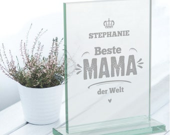 Edler Glaspokal "Beste Mama" Personalisiert - tolle Geschenkidee für den Geburtstag | Muttertag | Weihnachten | Mama | Mutter