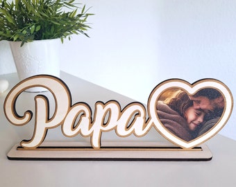 Bilderrahmen Papa mit Fotodruck - Vatertagsgeschenk / Geschenke für Männer auch als Geburtstagsgeschenk für Papa, Vater, Ehemann, Partner