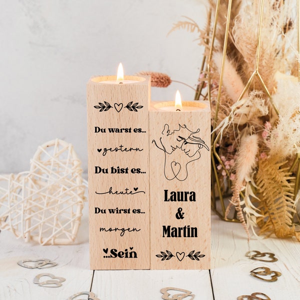 Portacandele "Sei tu" - personalizzato | Regalo decorativo stampato per partner, idea regalo per anniversario di San Valentino, matrimonio per coppie