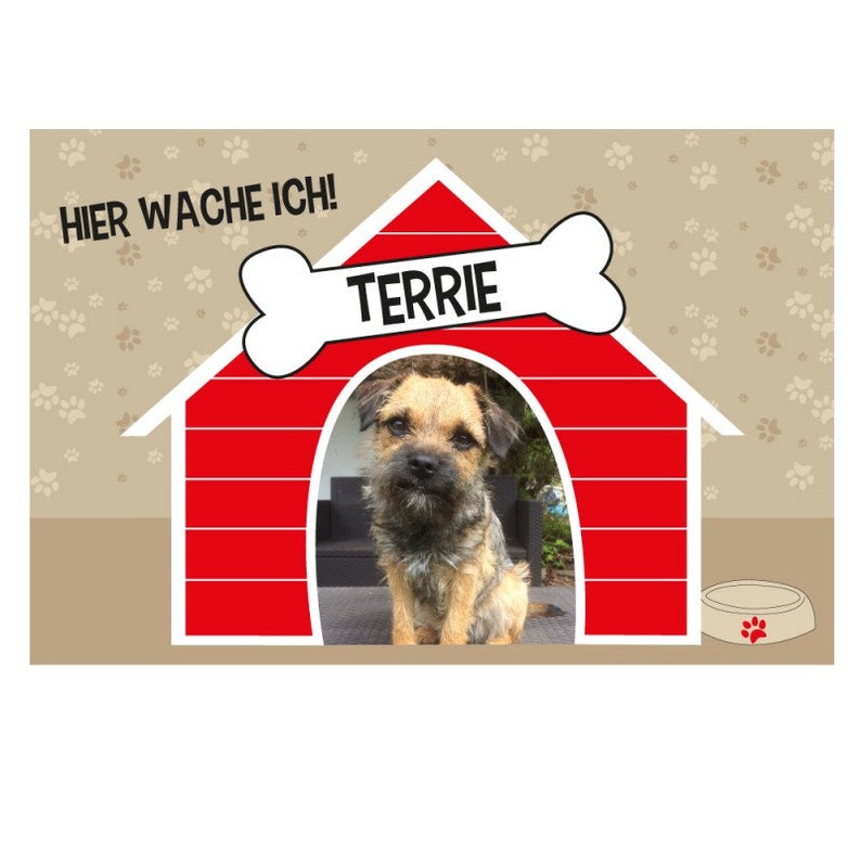 Fußmatte für Hundebesitzer Hundehütte Foto 70x50cm imagem 2