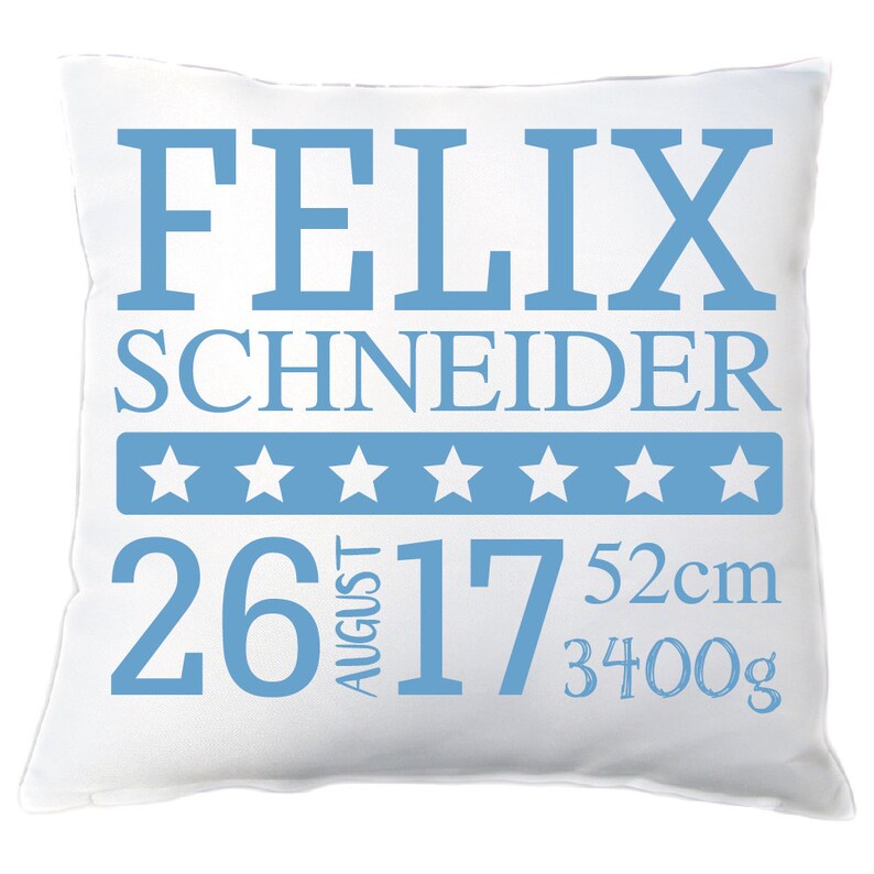 Pillow Boy with Name, date of birth, size,... image 3