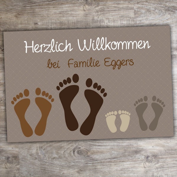 Floor mat Personalized "feet" with name 60 x 40 cm