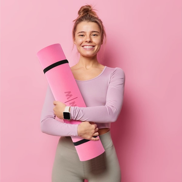 Yogamatte – personalisiert mit Initialen in pink | Geschenk Geburtstag Weihnachten Sport