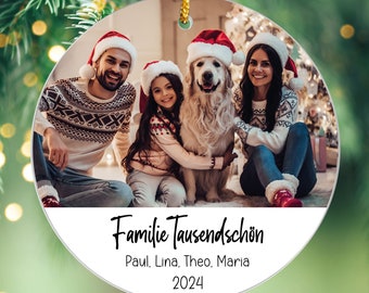 Acrylanhänger "Familie" mit Foto & Namen personalisiert | individueller Weihnachtsschmuck Weihnachtsbaum Deko Anhänger Schmuck