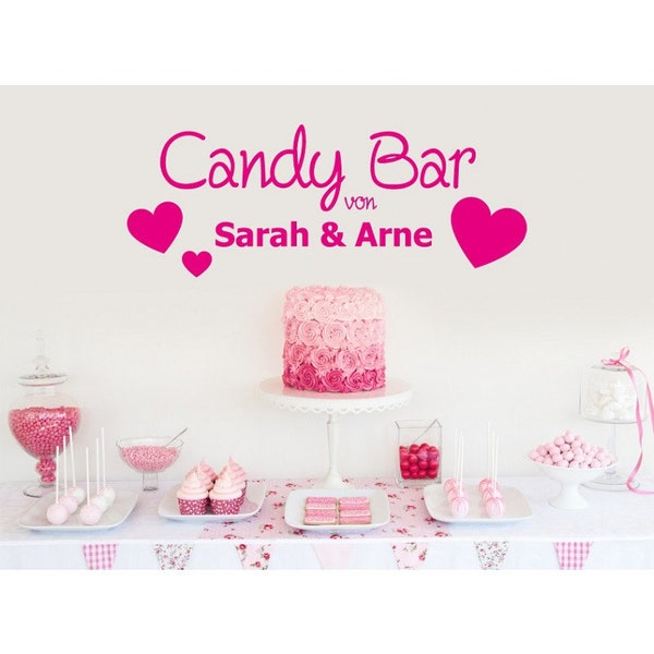 Personalisiertes Wandtattoo Candy Buffet 52x20cm