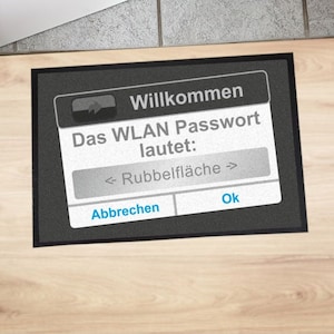 Fußmatte WLAN Passwort Türvorleger 70x50cm Bild 1