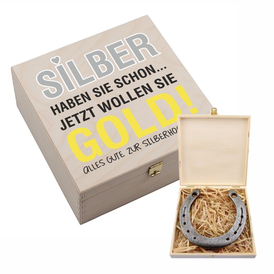 HufeisenBox zur Silberhochzeit mit Spruch Idee Etsy.de