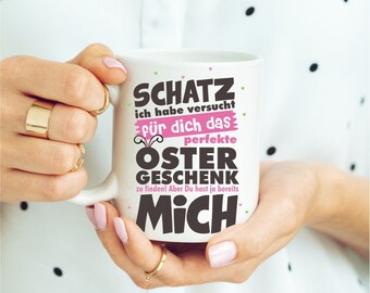 Weiße Tasse "Das perfekte Ostergeschenk"