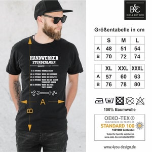 Herren T-Shirt Handwerker Stundenlohn Geschenkidee zum Geburtstag für ihn Shirt mit lustigem Spruch Männer Geschenk zu Weihnachten Bild 2