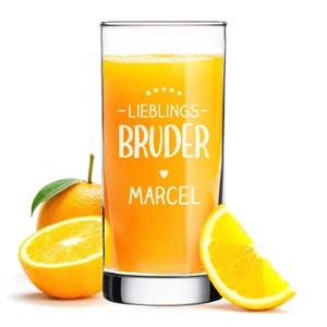 Gepersonaliseerde longdrinkglas favoriete broer met namen Sapglas met gravure voor de broer beste cadeau idee voor mannen afbeelding 3