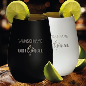 Ginglas - "OriGinal" mit Wunschname personalisiert | Gingläser mit Gravur | Geschenk mit lustigem Spruch graviert | Geburtstag Weihnachten