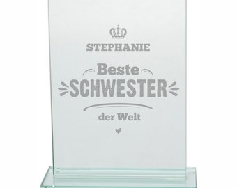 Noble Glass Cup "Best Sister" Personalized - Great Gift Idea for Birthday | Sister | Gift | Christmas