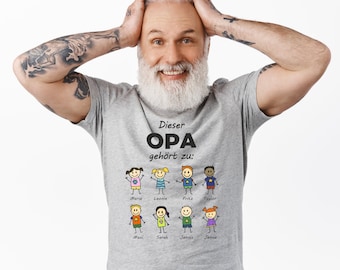 Herren T-Shirt "Dieser Opa gehört zu" - Shirt mit Spruch, personalisierte Geschenkidee für Herren | Geschenk für ihn, verschiedene Farben