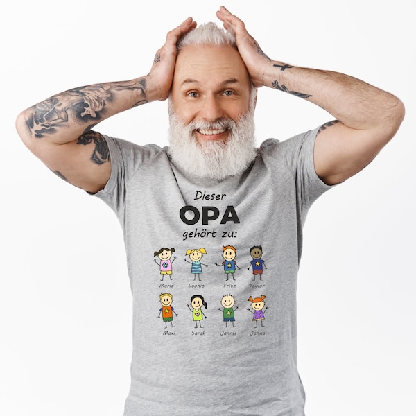 Herren T-Shirt "Dieser Opa gehört zu" - Shirt mit Spruch, personalisierte Geschenkidee für Herren | Geschenk für ihn, verschiedene Farben