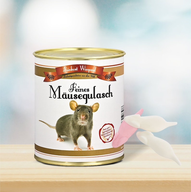 6 Dosen Mäusegulasch im SET Scherzartikel Idee 175g pro Dose 38,05 EUR/1kg 画像 2