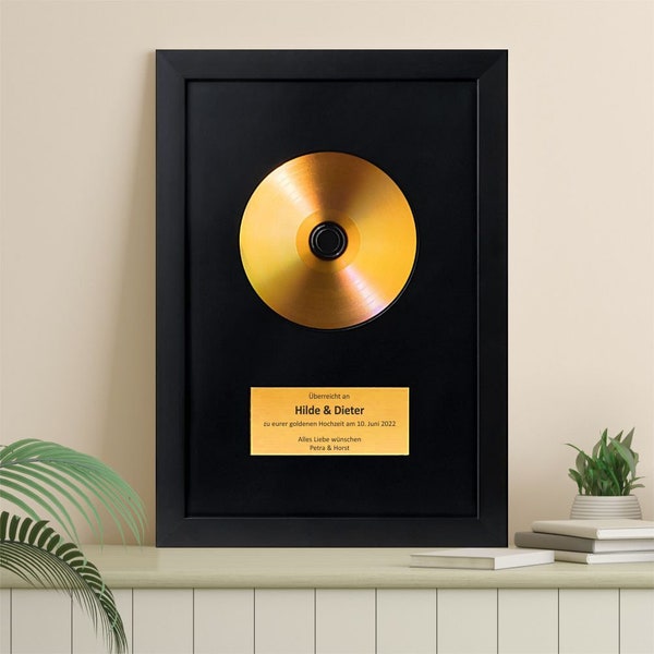 personalized picture "Golden Record" for the Golden Wedding | Gift idea for couples, original gift for the wedding anniversary