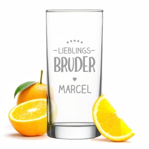 Personalized long drink glass favorite brother with names Juice glass with engraving for the brother dear gift idea for men image 6
