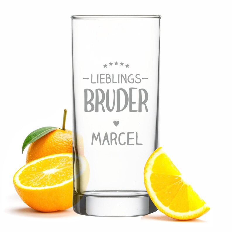 Gepersonaliseerde longdrinkglas favoriete broer met namen Sapglas met gravure voor de broer beste cadeau idee voor mannen afbeelding 6