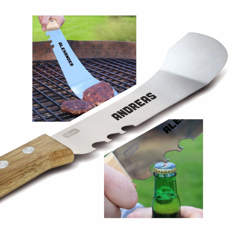 Grill machete with stainless steel blade, personalized with name Birthday gift idea for men Grill accessories with engraving for Father's Day image 4
