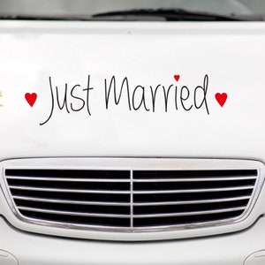 GRAZDesign Autoaufkleber Hochzeit personalisiert mit Namen, Auto-Aufkleber  Just Married, weiß 70x28cm : : Auto & Motorrad