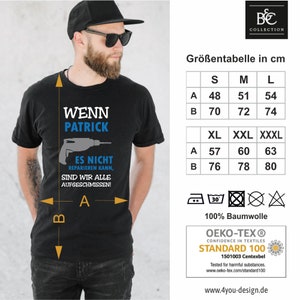 Personalisiertes Herren T-Shirt Wenn NAME es nicht reparieren kann Geschenkidee zum Geburtstag für ihn Shirt mit lustigem Spruch Bild 2