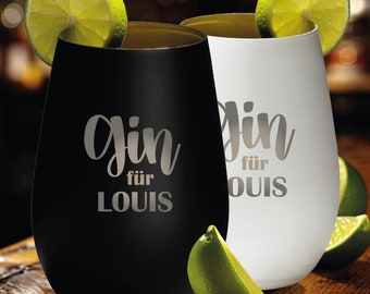 Ginglas - "Gin for..." - personalized with your desired name and engraving | Gin Tonic gift engraved with a funny saying | Birthday Christmas