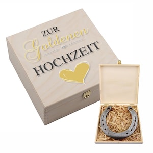 Hufeisen-Box mit Motiv goldenen Hochzeit Bild 1