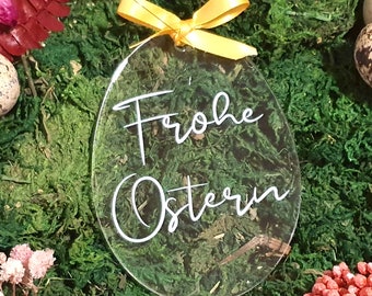 Transparenter Osteranhänger „Frohe Ostern“  - Geschenkidee für das Osterfest Dekoanhänger Dekoration Osterdeko Ostern