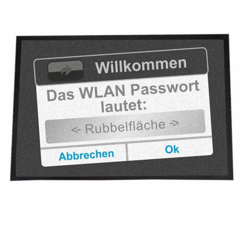 Fußmatte WLAN Passwort Türvorleger 70x50cm Bild 2