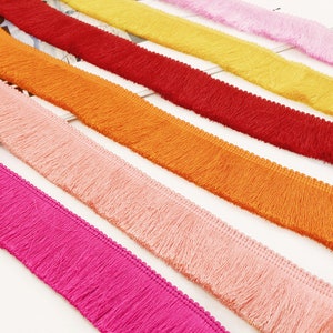 4cm Width THICK SILKY Brush Fringe Tassel Trim Craft Upholstery Retro Tape Lace Part 2