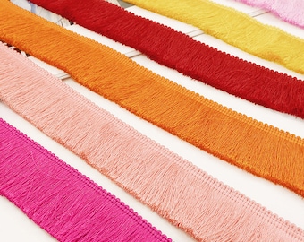 Silky Brush Fringe Tassel Trim, Retro Craft Upholstery (4cm Width)
