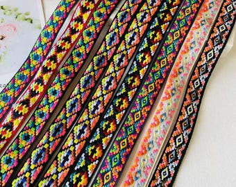 エスニックジャカードボヘミアントリムリボンブレードクラフトソーイングハット刺繍ベルトジオ
