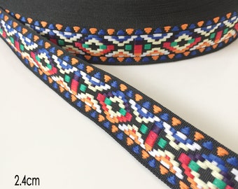 Boho Ethnic Jacquard Bohemian Trim Ribbon Braid Sewing Hat Craft Embroidered Belt Geo