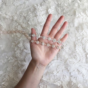 Luxe Rhinestone Diamante Rose Gold Chain Trim