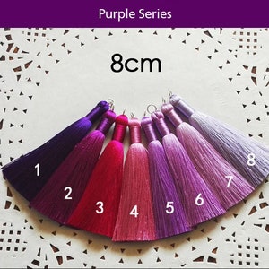 Silky Handmade Tassel, Craft Jewelry Making Supply, 8cm image 4
