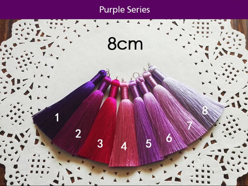Silky Handmade Tassel, Craft Jewelry Making Supply, 8cm image 4