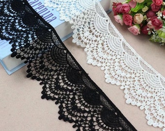 Elegantes BLUMEN Art Deco feines besticktes LACE TRIM Nähband Handwerk Kleid