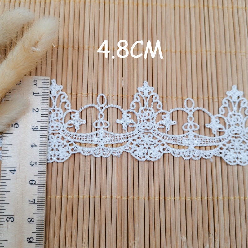 Gold Star Venice Lace Trim - 5 Yards Metallic Embroidery Lace For Crafts & Sewing