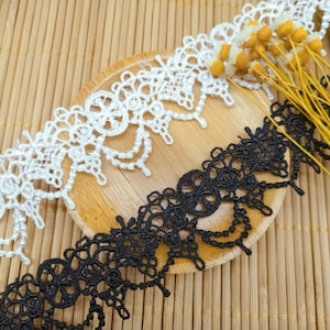 Gothic Fine Embroidered LACE TRIM Sewing Ribbon Craft Bridal Dress C1