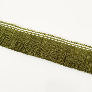 THICK SILKY Brush Fringe Tassel Trim Craft Upholstery Retro Tape Lace PART 4 30. olive