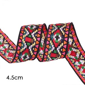 4-5CM Geo Jacquard Trim Ribbon Craft Sewing Retro Boho Ethnic Scandi Embroidery Design 6