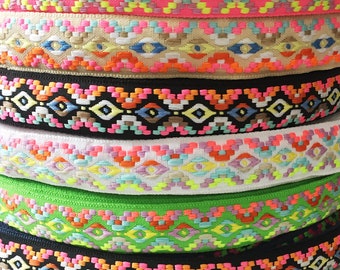 Ethnic Jacquard Bohemian Trim Ribbon Braid Craft Sewing Hat Embroidered Belt Geo