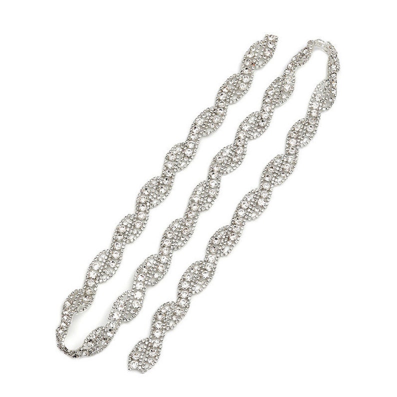 Rhinestone Diamante Twisted Chain Trim Wedding Dress Belt Etsy