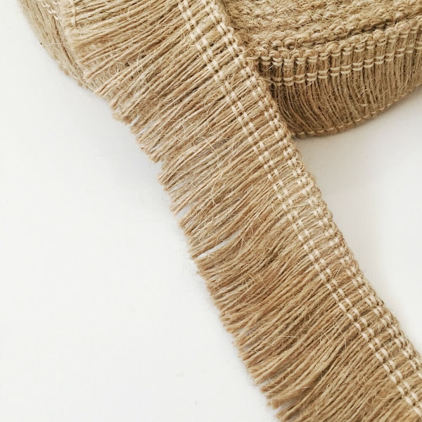 Natural HESSIAN Tassels Trim Rustic Chic Wedding Tropical Party Craft Cake Decor